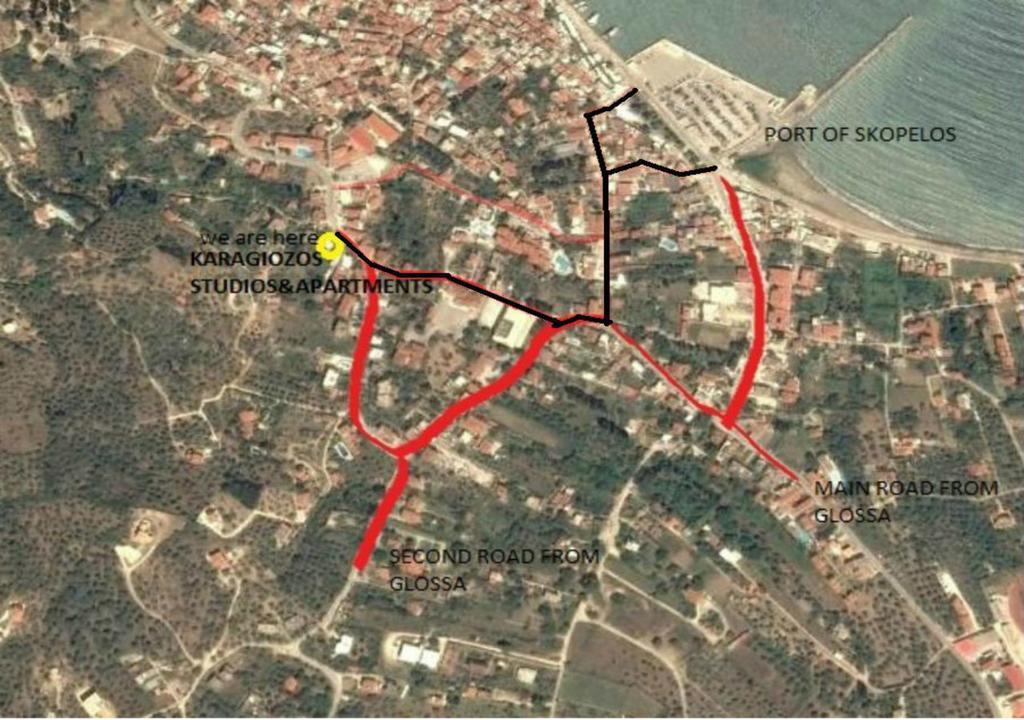 Karagiozos Studios & Apartments Skopelos Town Bagian luar foto